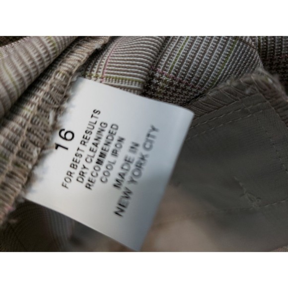 Peace of Cloth womens Beige check Career Dress Ankle Pants Women's Size 16 NWT - Picture 8 of 11
